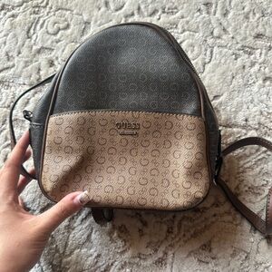 Guess Brown and Tan Backpack Chic Design